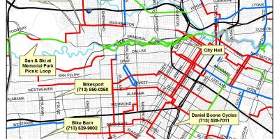 Велосипедски патеки Хјустон мапа