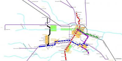 Метро железнички Хјустон мапа