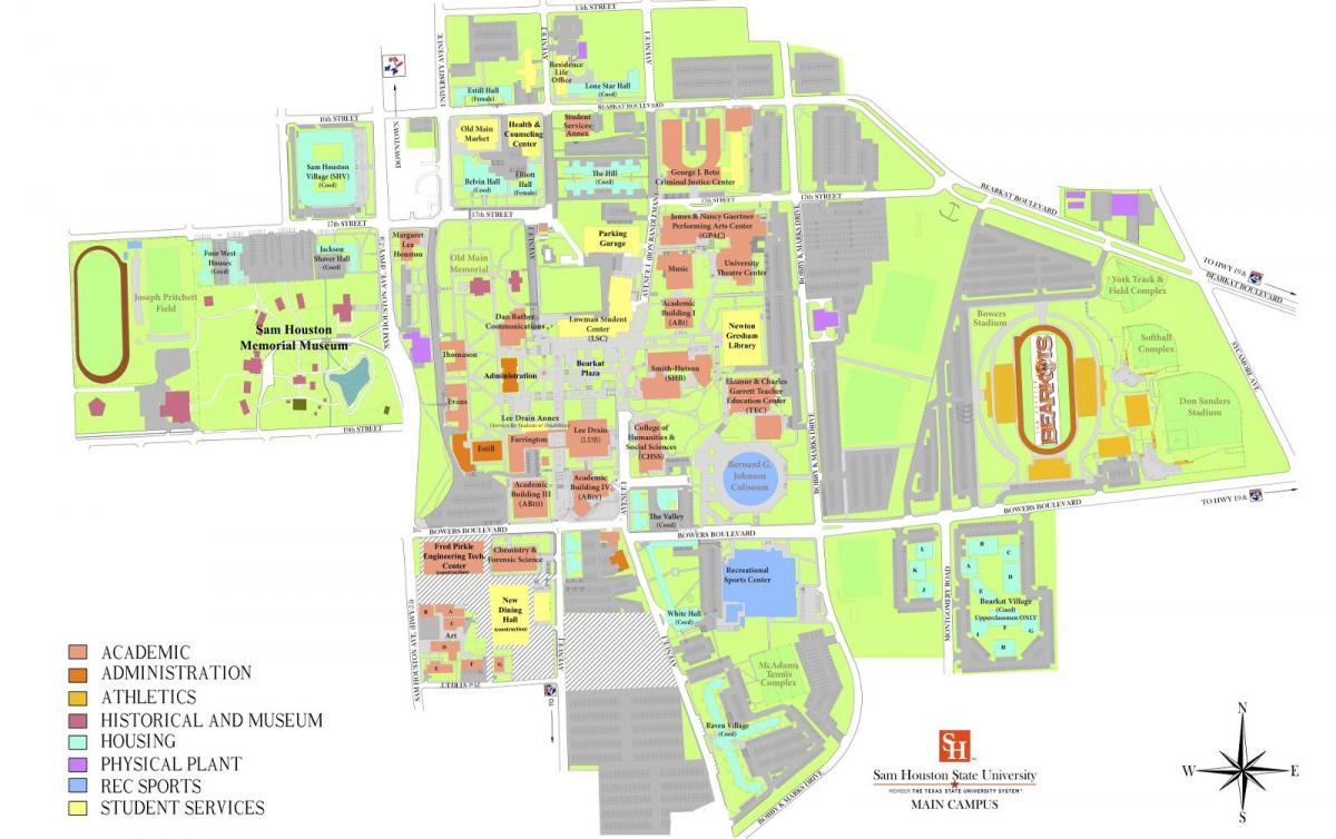 универзитетот на Хјустон мапа