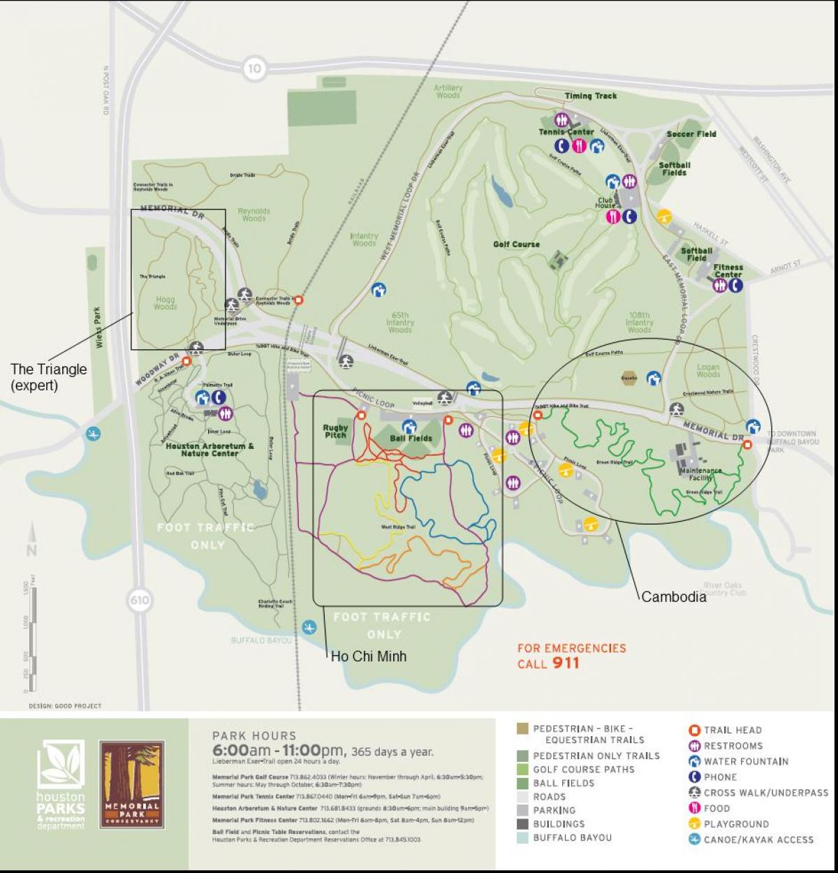 карта на Спомен парк Хјустон