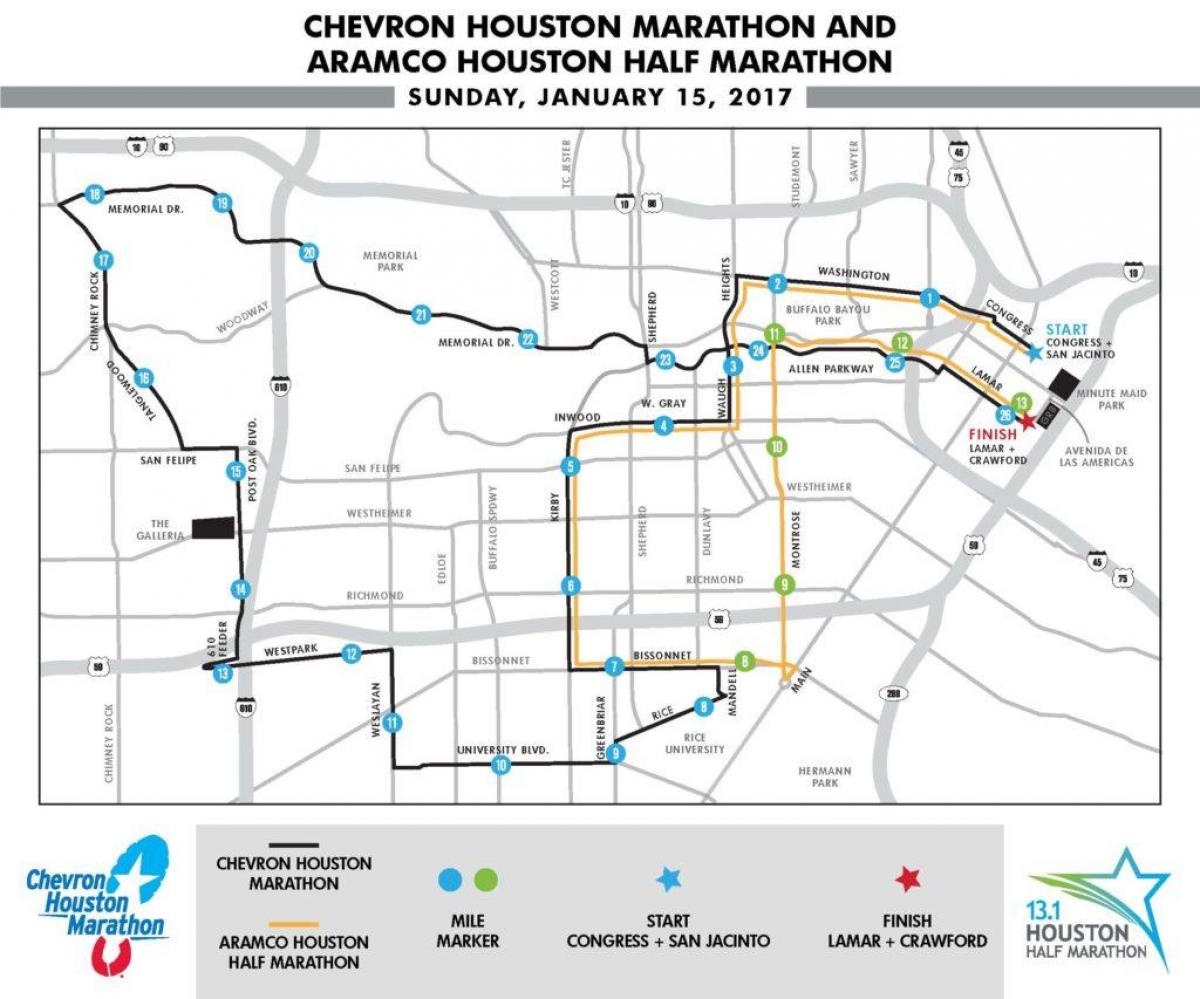 карта на Хјустон маратон