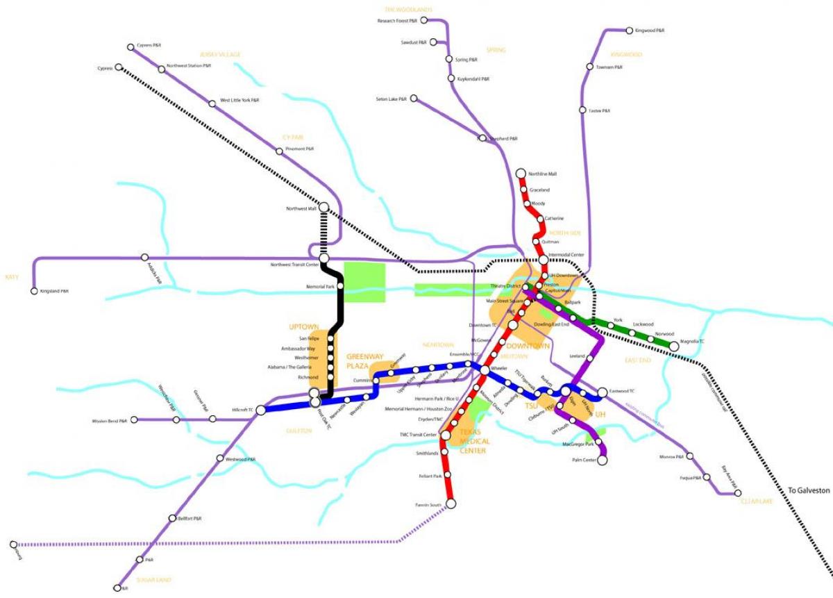 метро железнички Хјустон мапа