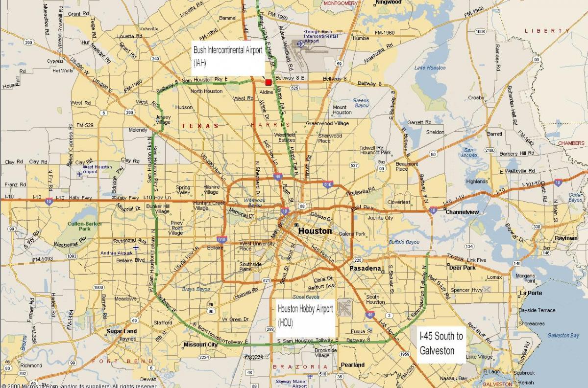 карта на Хјустон метро област