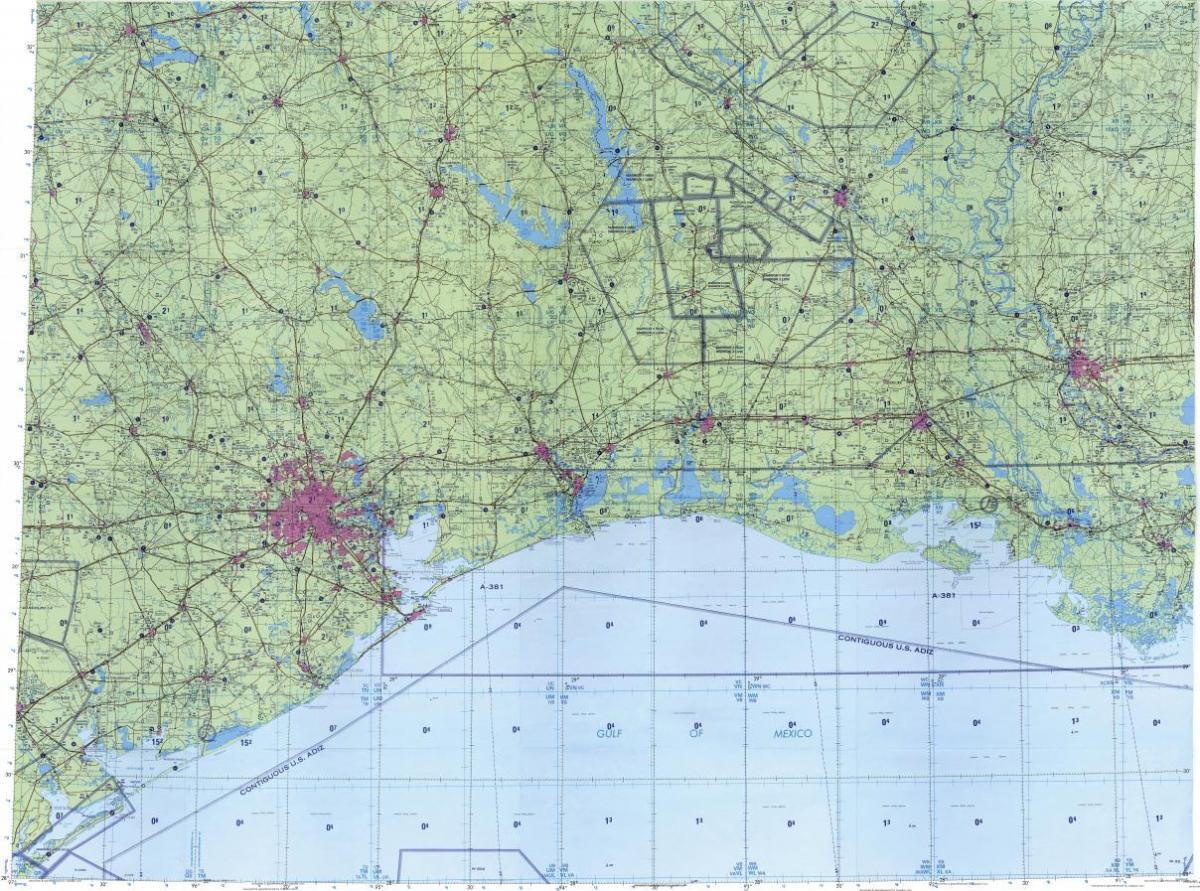 топографски карта на Хјустон