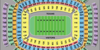 Хјустон Texans седиште карта