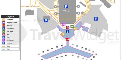 Карта на Хјустон аеродром