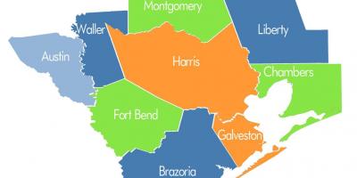 Округот карта на Хјустон